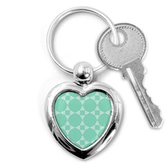 Mint Star Pattern Key Chains (heart)  by picsaspassion