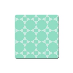 Mint Star Pattern Square Magnet by picsaspassion