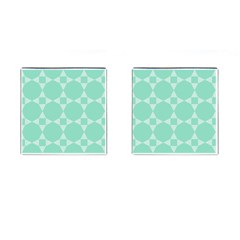 Mint Star Pattern Cufflinks (square) by picsaspassion