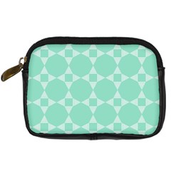 Mint Star Pattern Digital Camera Leather Case by picsaspassion