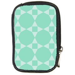 Mint Star Pattern Compact Camera Leather Case by picsaspassion