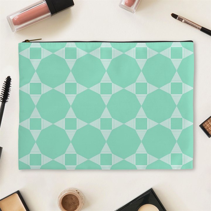 Mint Star pattern Cosmetic Bag (XL)