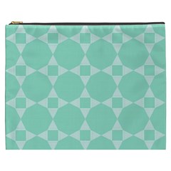 Mint Star Pattern Cosmetic Bag (xxxl) by picsaspassion