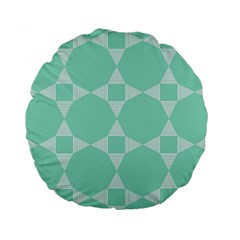 Mint Star Pattern Standard 15  Premium Round Cushions by picsaspassion