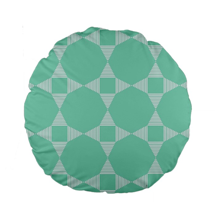 Mint Star pattern Standard 15  Premium Round Cushions