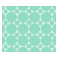 Mint Star Pattern Double Sided Flano Blanket (small)  by picsaspassion