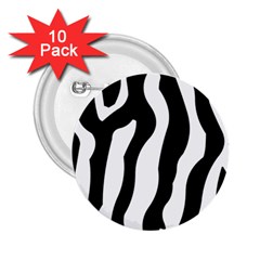 Zebra Horse Pattern Black And White 2 25  Buttons (10 Pack)  by picsaspassion