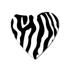 Zebra Horse Pattern Black And White Heart Magnet by picsaspassion