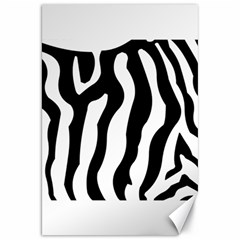 Zebra Horse Pattern Black And White Canvas 20  X 30  by picsaspassion