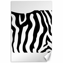 Zebra Horse Pattern Black And White Canvas 24  X 36  by picsaspassion