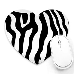 Zebra Horse Pattern Black And White Heart Mousepads by picsaspassion