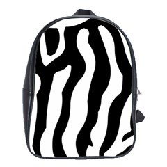 Zebra Horse Pattern Black And White School Bag (large) by picsaspassion