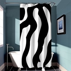 Zebra Horse Pattern Black And White Shower Curtain 36  X 72  (stall)  by picsaspassion