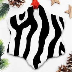 Zebra Horse Pattern Black And White Ornament (snowflake) by picsaspassion