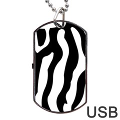 Zebra Horse Pattern Black And White Dog Tag Usb Flash (one Side) by picsaspassion