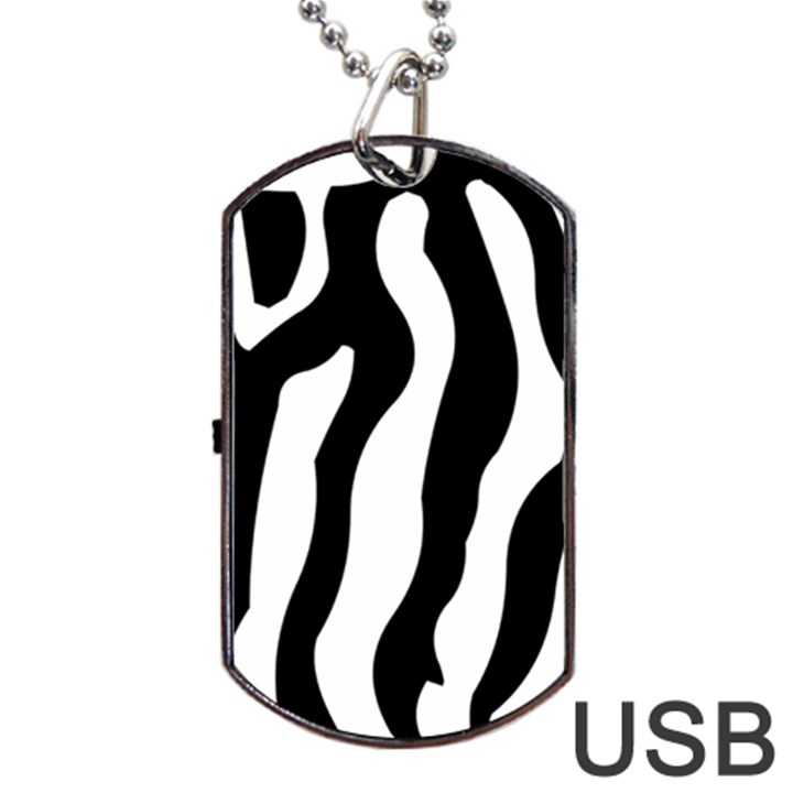 Zebra horse pattern black and white Dog Tag USB Flash (Two Sides)