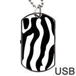 Zebra horse pattern black and white Dog Tag USB Flash (Two Sides) Back