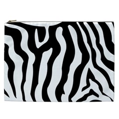 Zebra Horse Pattern Black And White Cosmetic Bag (xxl) by picsaspassion