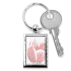 Tulip Red And White Pen Drawing Key Chains (rectangle)  by picsaspassion