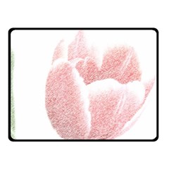 Tulip Red And White Pen Drawing Fleece Blanket (small) by picsaspassion