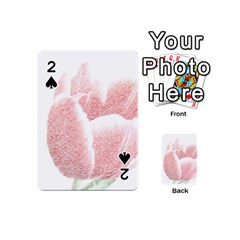 Tulip Red And White Pen Drawing Playing Cards 54 (mini) by picsaspassion