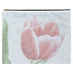 Tulip Red And White Pen Drawing Cosmetic Bag (xxxl) by picsaspassion