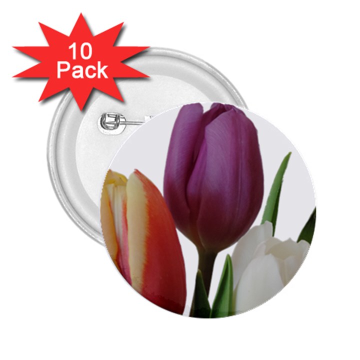 Tulips bouquet 2.25  Buttons (10 pack) 