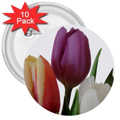 Tulips Bouquet 3  Buttons (10 Pack)  by picsaspassion