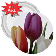 Tulips Bouquet 3  Buttons (100 Pack)  by picsaspassion