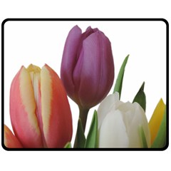 Tulips Bouquet Fleece Blanket (medium)  by picsaspassion