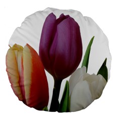 Tulips Bouquet Large 18  Premium Round Cushions by picsaspassion