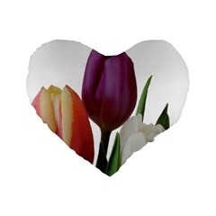 Tulips Bouquet Standard 16  Premium Heart Shape Cushions by picsaspassion