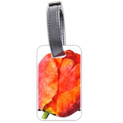 Red Tulip And Black Stripes Luggage Tags (two Sides) by picsaspassion