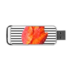 Red Tulip And Black Stripes Portable Usb Flash (one Side) by picsaspassion