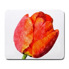 Red Tulip, Watercolor Art Large Mousepads by picsaspassion