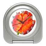 Red Tulip, watercolor art Travel Alarm Clock Front