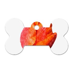 Red Tulip, Watercolor Art Dog Tag Bone (one Side) by picsaspassion