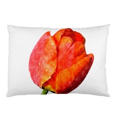 Red Tulip, Watercolor Art Pillow Case by picsaspassion