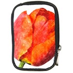 Red Tulip, watercolor art Compact Camera Leather Case Front