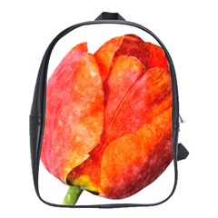 Red Tulip, Watercolor Art School Bag (large) by picsaspassion