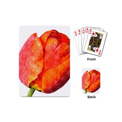 Red Tulip, Watercolor Art Playing Cards (mini) by picsaspassion