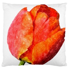 Red Tulip, Watercolor Art Large Cushion Case (one Side) by picsaspassion