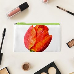 Red Tulip, Watercolor Art Cosmetic Bag (xs) by picsaspassion