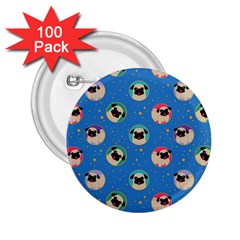 Pugs In Circles With Stars 2 25  Buttons (100 Pack) 