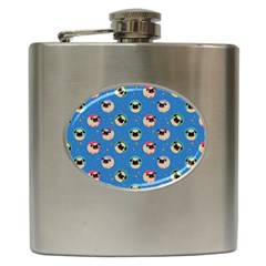 Pugs In Circles With Stars Hip Flask (6 Oz) by PugnaciousGifts