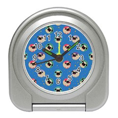 Pugs In Circles With Stars Travel Alarm Clock by PugnaciousGifts