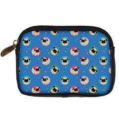 Pugs In Circles With Stars Digital Camera Leather Case