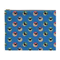 Pugs In Circles With Stars Cosmetic Bag (xl) by PugnaciousGifts