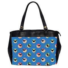 Pugs In Circles With Stars Oversize Office Handbag (2 Sides) by PugnaciousGifts