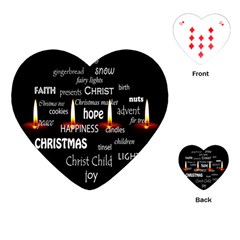 Candles Christmas Advent Light Playing Cards (heart) by Wegoenart